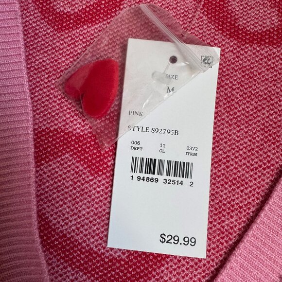 NWT Target Viral Valentine's Day Graphic Heart Cardigan - Pink & Red (Size M) - Picture 4 of 8